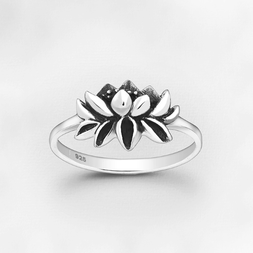 Sterling Silver Lotus Ring