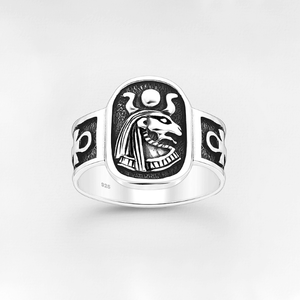 Sterling Silver Egyptian Revivalist Pharaoh Ring