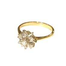 18ct Yellow Gold Diamond Star Sparkler Cluster Ring – Celestial Elegance