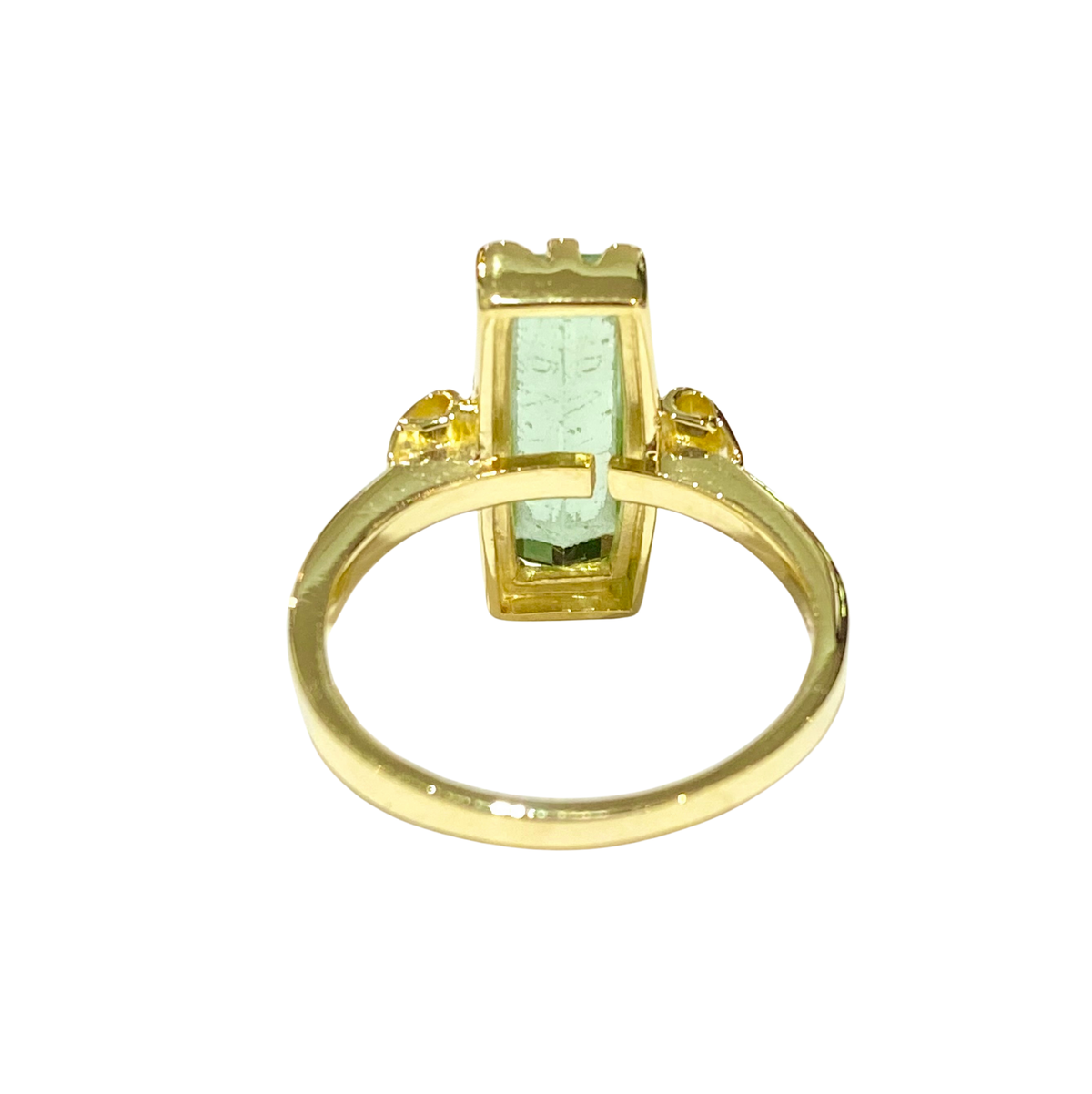 18ct Yellow Gold Sage Green Spinel Ring