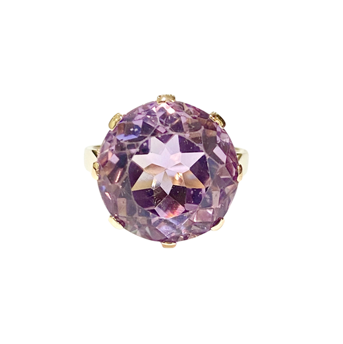 9ct Yellow Gold Pink Amethyst Ring
