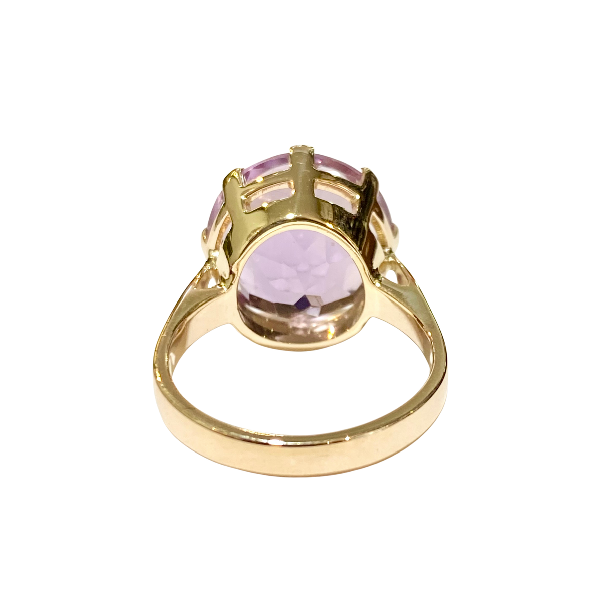 9ct Yellow Gold Pink Amethyst Ring