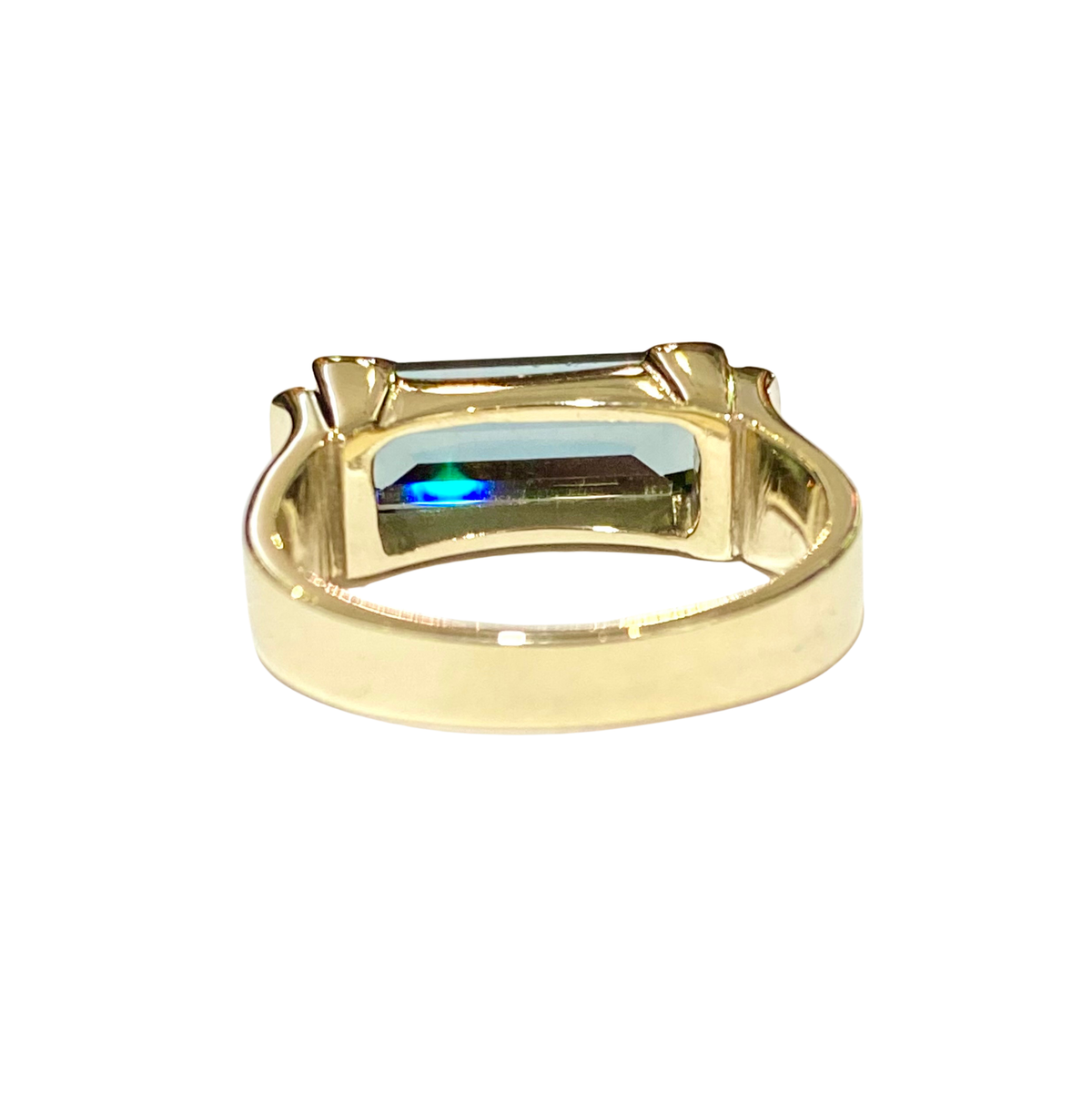 9ct Yellow Gold Teal Spinel Signet Ring