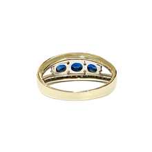 18ct White Gold Sapphire and Diamond Bridge Ring
