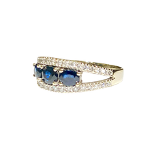 18ct White Gold Sapphire and Diamond Bridge Ring