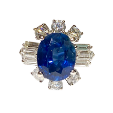 9ct White Gold Sapphire and Diamond Ring