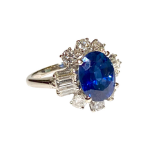 9ct White Gold Sapphire and Diamond Ring