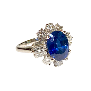 9ct White Gold Sapphire and Diamond Ring