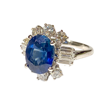 9ct White Gold Sapphire and Diamond Ring