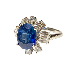 9ct White Gold Sapphire and Diamond Ring