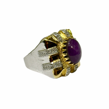 Sterling Silver Star Purple Sapphire and Diamond Ring