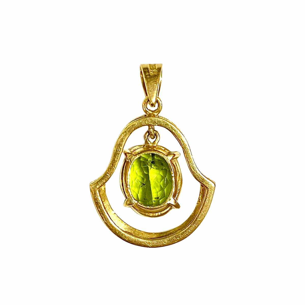 9ct Yellow Gold Natural Peridot Pendant