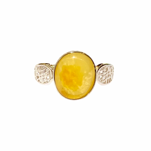 Sterling Silver Butterscotch Amber Mesh Ring