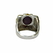 Sterling Silver Star Purple Sapphire and Diamond Ring