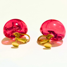 Bubblegum Pink Resin Screw Clip On Earrings