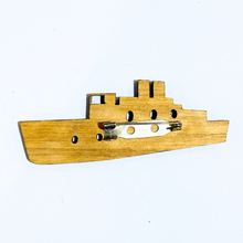 Wooden Ship Brooch