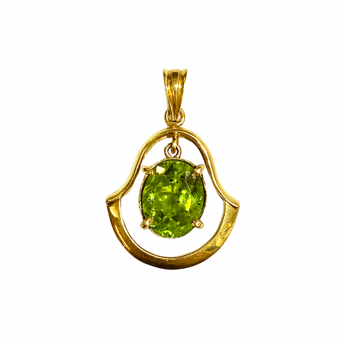9ct Yellow Gold Natural Peridot Pendant