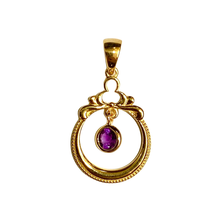 9ct Yellow Gold Amethyst Birthstone Pendant