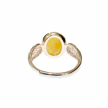 Sterling Silver Butterscotch Amber Mesh Ring