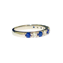 9ct White Gold Sapphire and Diamond Band