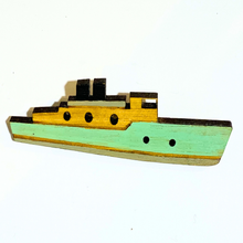 Wooden Ship Brooch