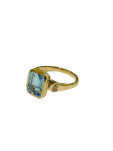 9ct White Gold 2ct Aquamarine and Diamond Ring