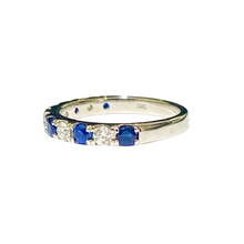 9ct White Gold Sapphire and Diamond Band