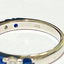 9ct White Gold Sapphire and Diamond Band