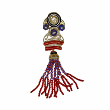 Coral, Tanzanite, Black Onyx, Seed Pearl and Diamond Enhancer Pendant