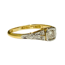 18ct Yellow Gold and Platinum Set Diamond Solitaire Ring