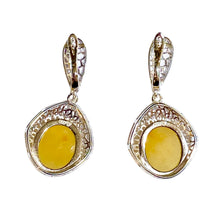 Sterling Silver Butterscotch Amber Mesh Earrings