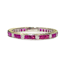 9ct White Gold Ruby and Diamond Eternity Band