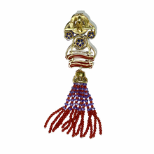 Coral, Tanzanite, Black Onyx, Seed Pearl and Diamond Enhancer Pendant