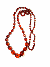 Antique Graduated Natural honey faceted Amber Necklace