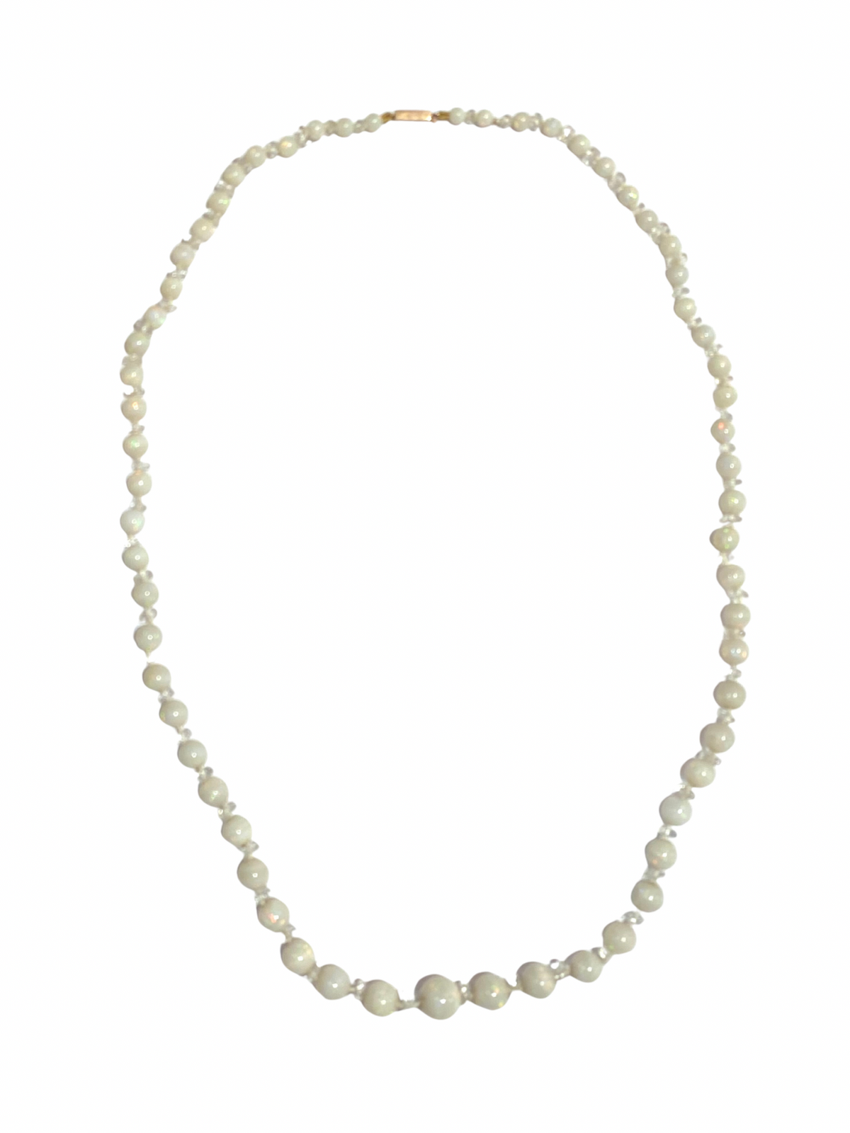 Antique Victorian Australian white Opal and Crystal Necklace