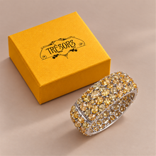 Sterling Silver Natural Yellow Topaz Hinged Bangle