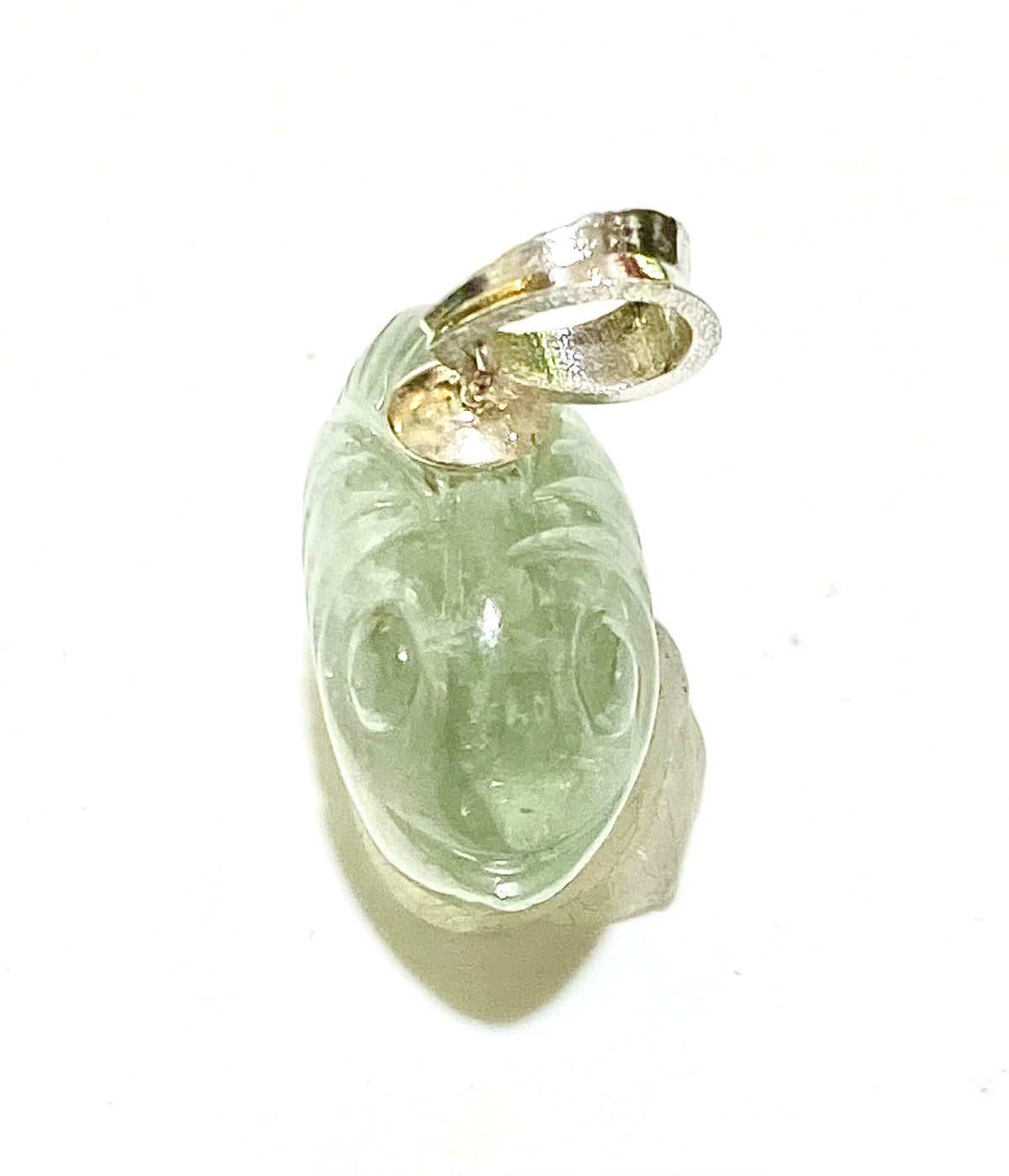 Hand-carved Fluorite Fish Pendant