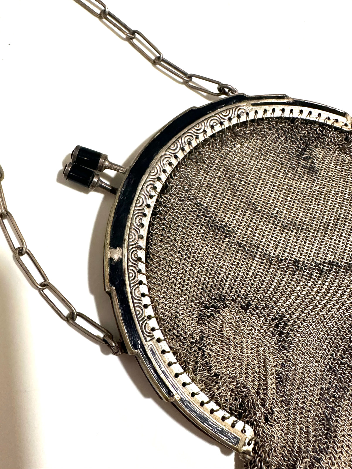 Sterling Silver Mesh Art Deco Evening Bag