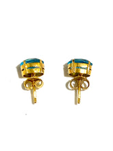 18ct Yellow Gold Apatite Stud Earrings