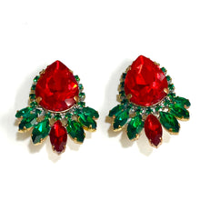 Red and Green Clip On Earrings