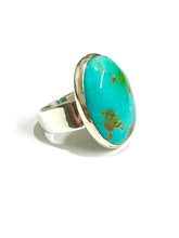 Oval Turquoise Cabochon Sterling Silver Ring