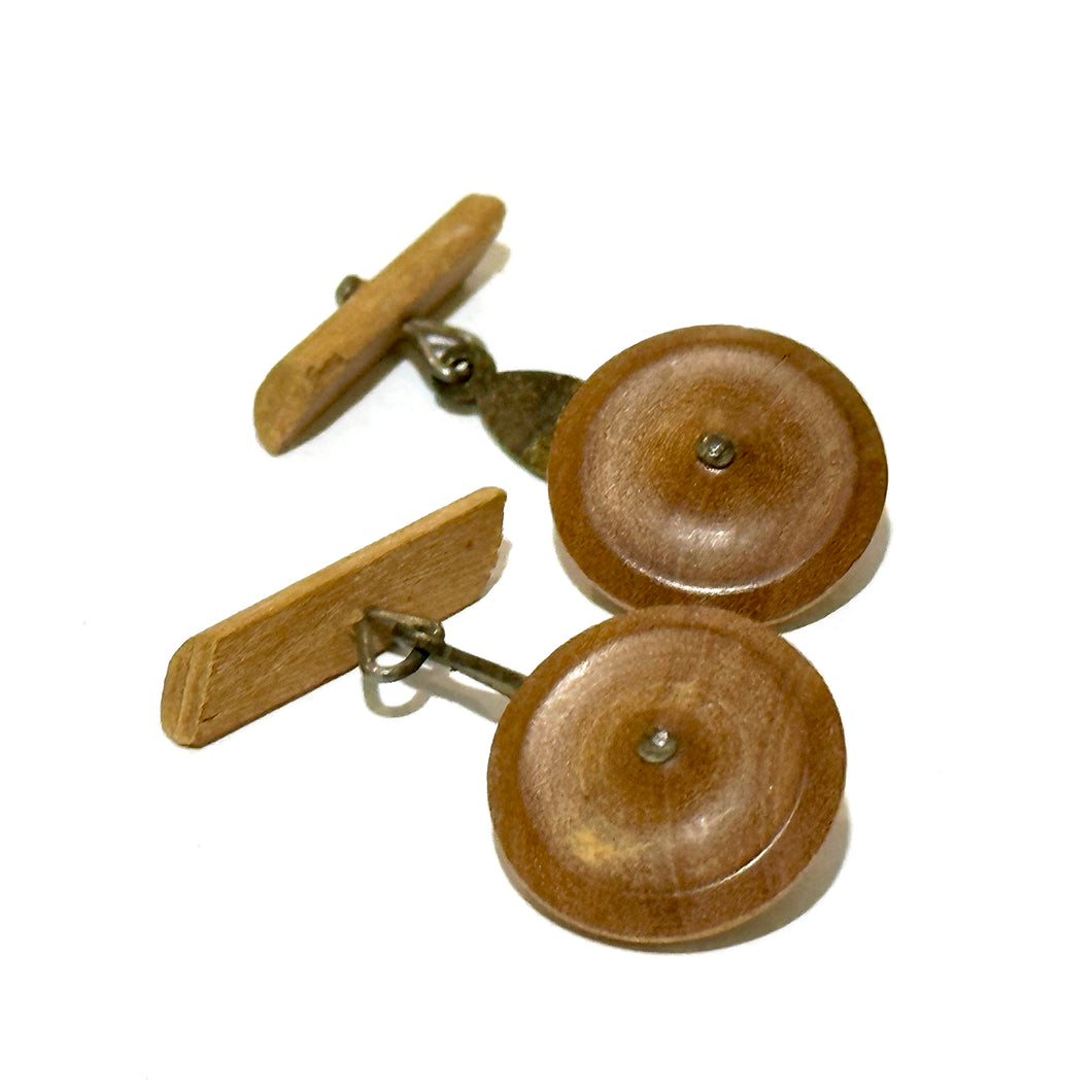 Vintage Wooden Cufflinks