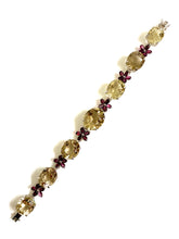 Sterling Silver Citrine and Garnet Bracelet