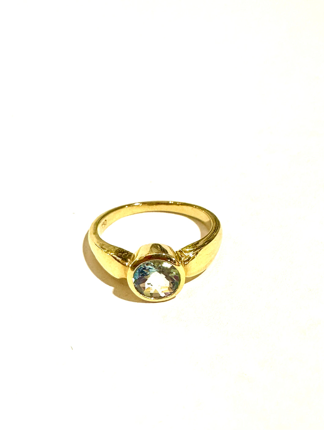 18 Carat Yellow Gold Aquamarine Solitaire Ring