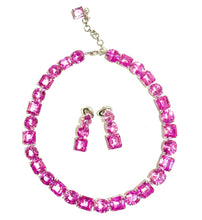 Sterling Silver Hot Pink Topaz Crystal Necklace