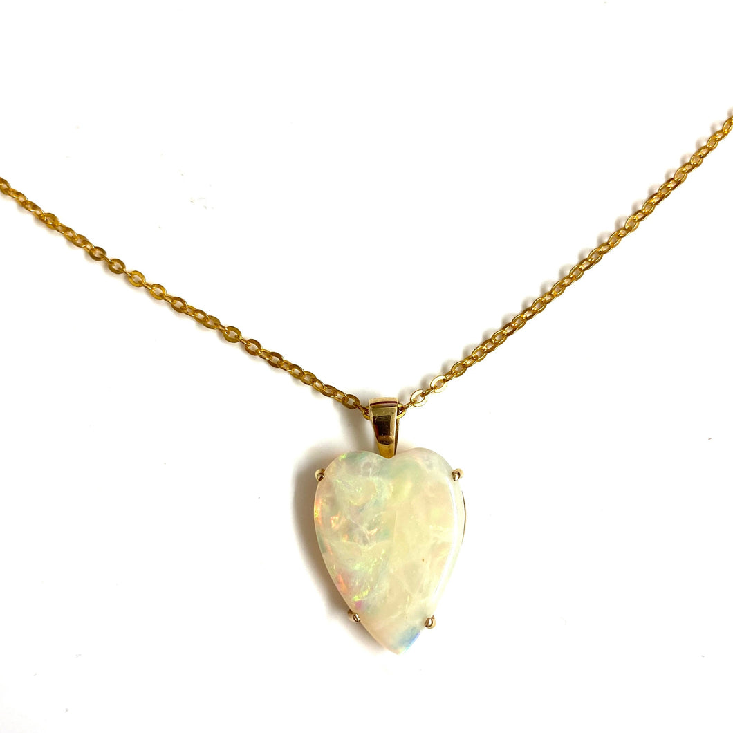 14ct Gold Andamooka Opal Necklace