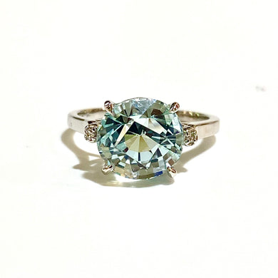 9ct White Gold 4.3ctw Aquamarine and Diamond Ring