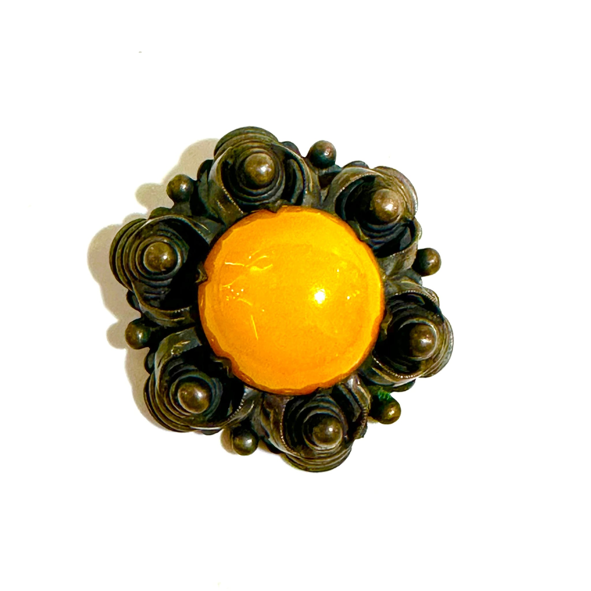 Sterling Silver Baltic Butterscotch Amber Cabochon Pendant and