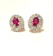 9ct Gold Ruby and Diamond Earrings