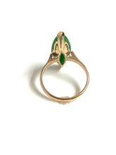 14ct Yellow Gold Jadeite Pointed Ring